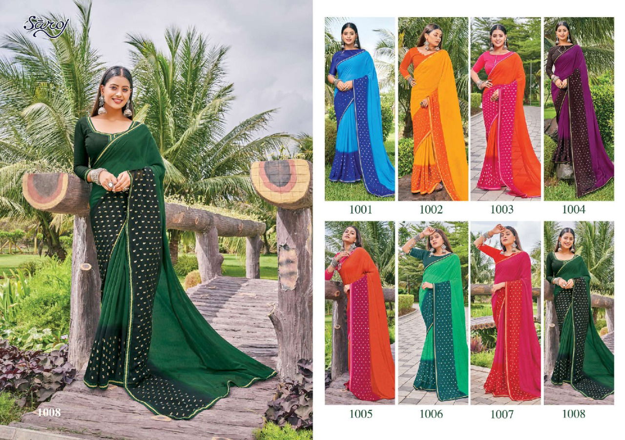 Saroj Kanishka New Latest Fancy Wear Georgette Printed Saree Collection
